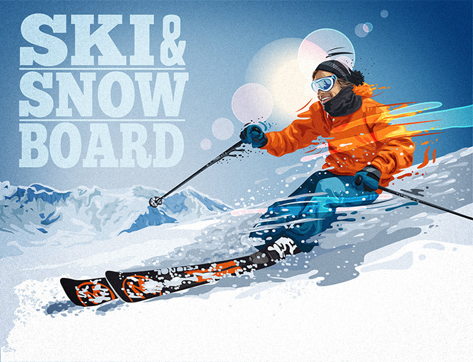 skiing snow winter vector