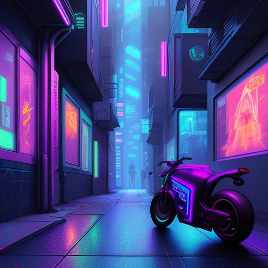 Cyberpunk alleyway future motorcycle Bike motorbike Motorsport sport futuristic motorcycle