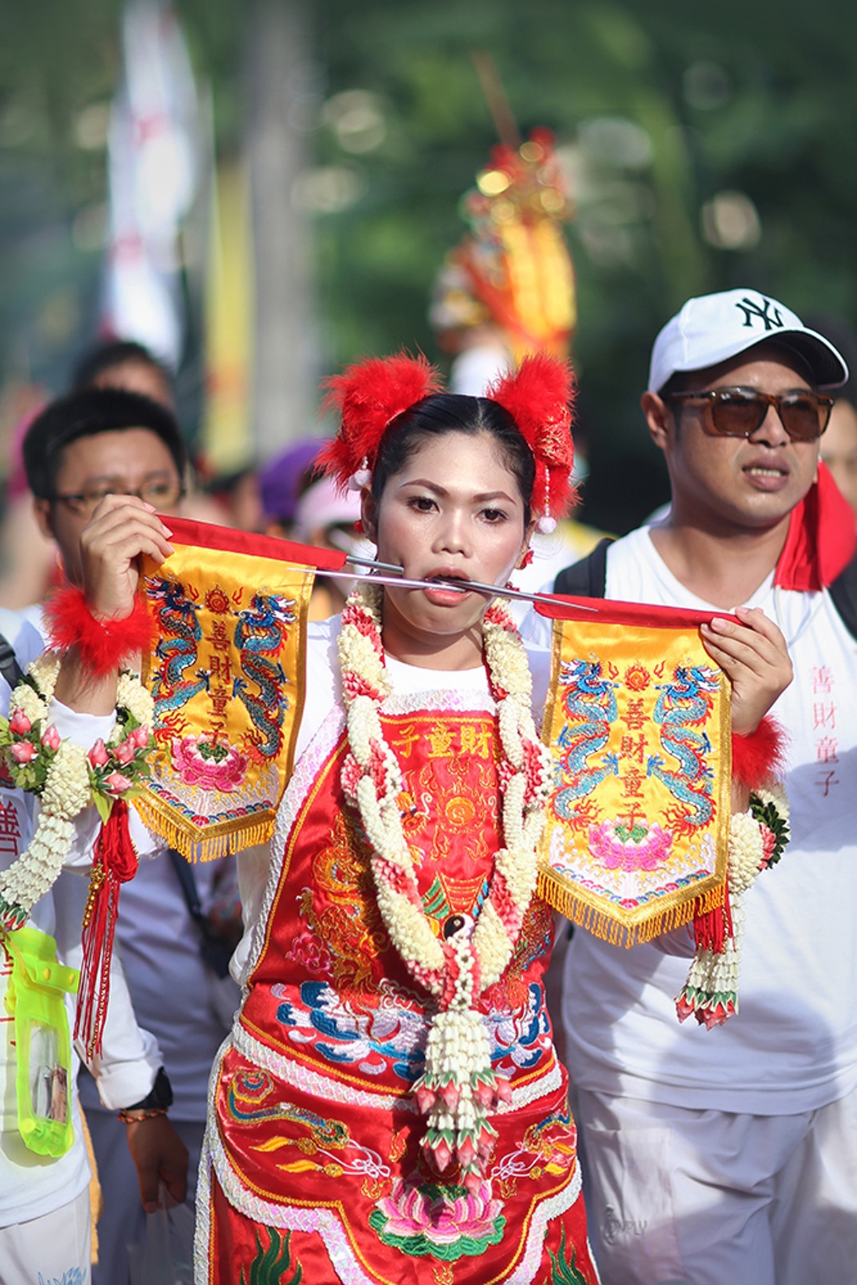 ritual parade piercing medium Thailand festival culture tradition