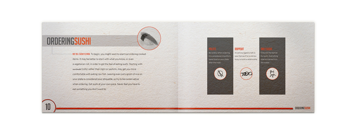 Sushi Booklet print Layout Guide Food  ILLUSTRATION 