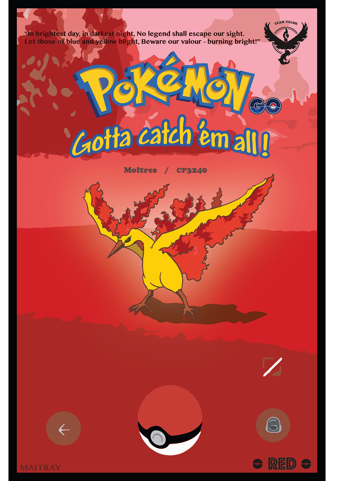 Pokemon pokemon go teamValor Mystic instinct poster ILLUSTRATION  wall art graphic design 