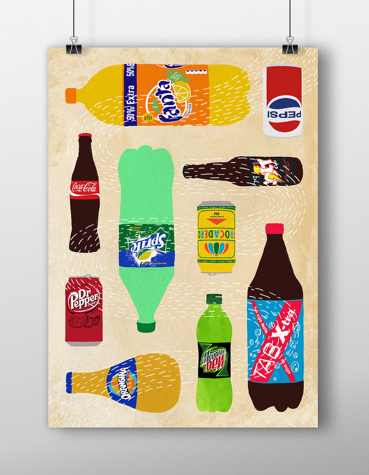 poster soda Candy chocolate soda can color sugar design print art