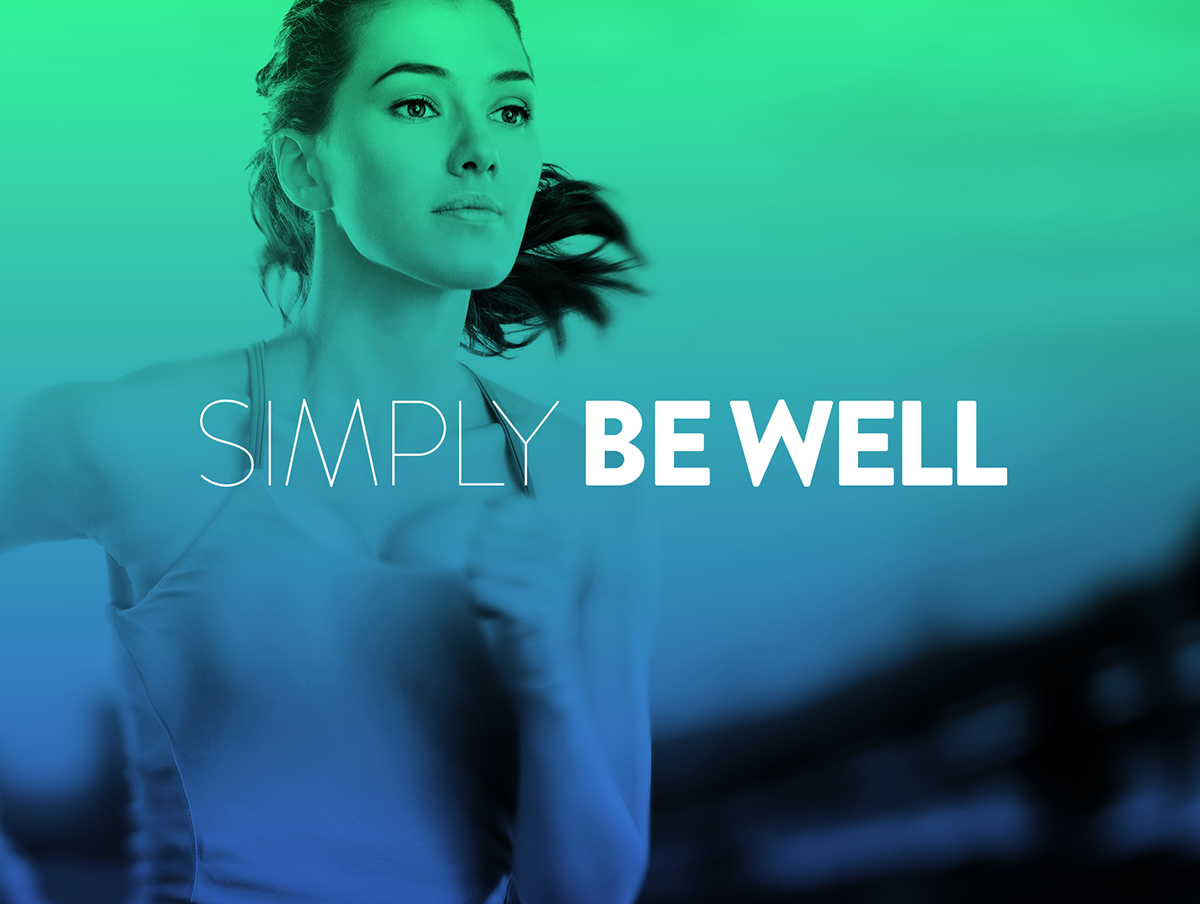 wordmark Simply be well Logotype logo app Mobile app iphone healthy Wellness brand
