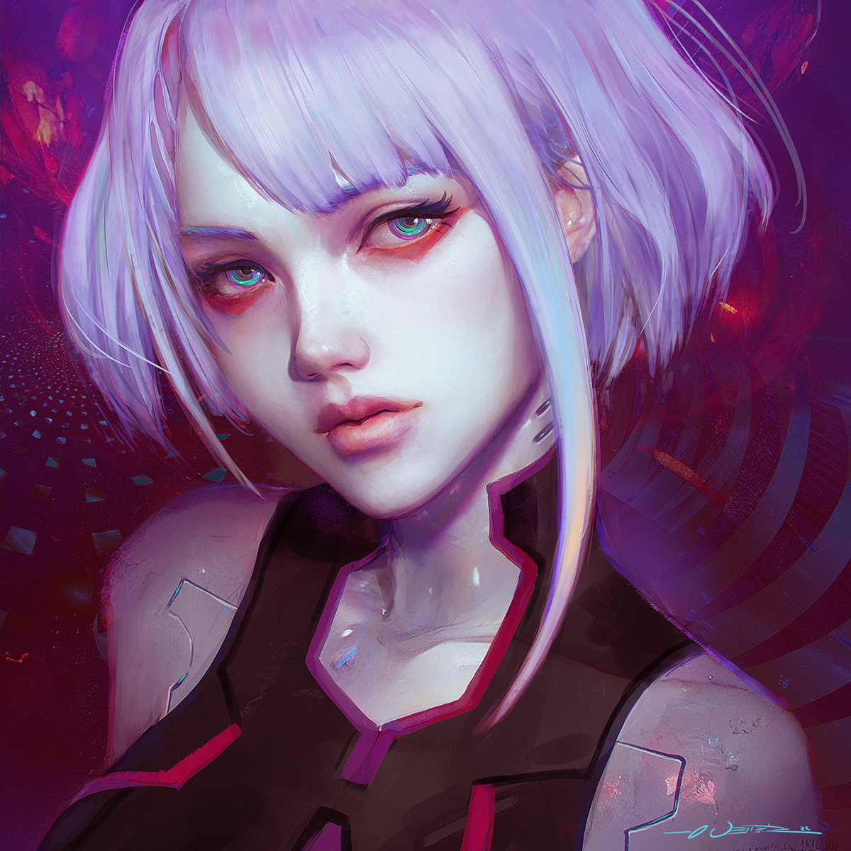 Character design  cyberpunk 2077 cyperpunk Digital Art  edgerunners ILLUSTRATION  Lucy painting   portrait Rebecca