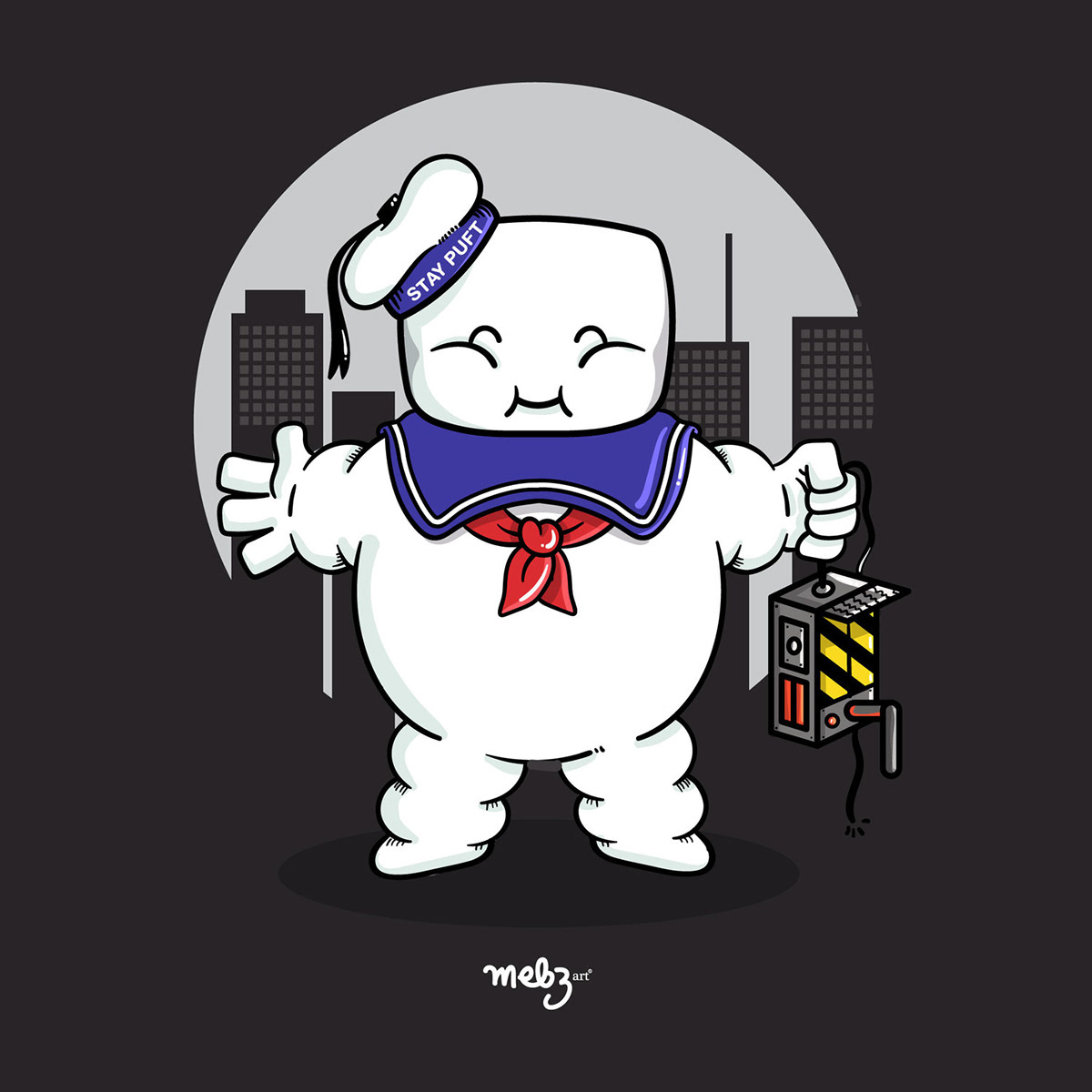 staypuft Ghostbusters marshmallowman art Illustrator vector