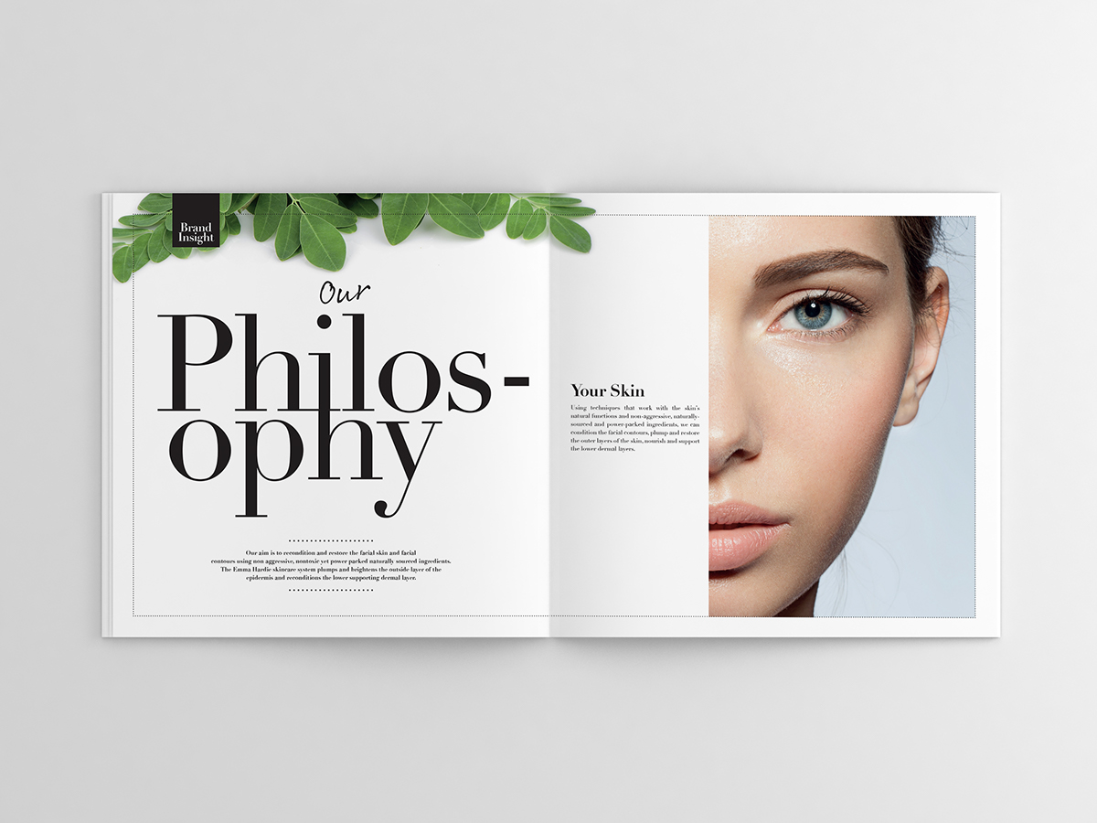Emma Hardie skin care cosmetics beauty brochure