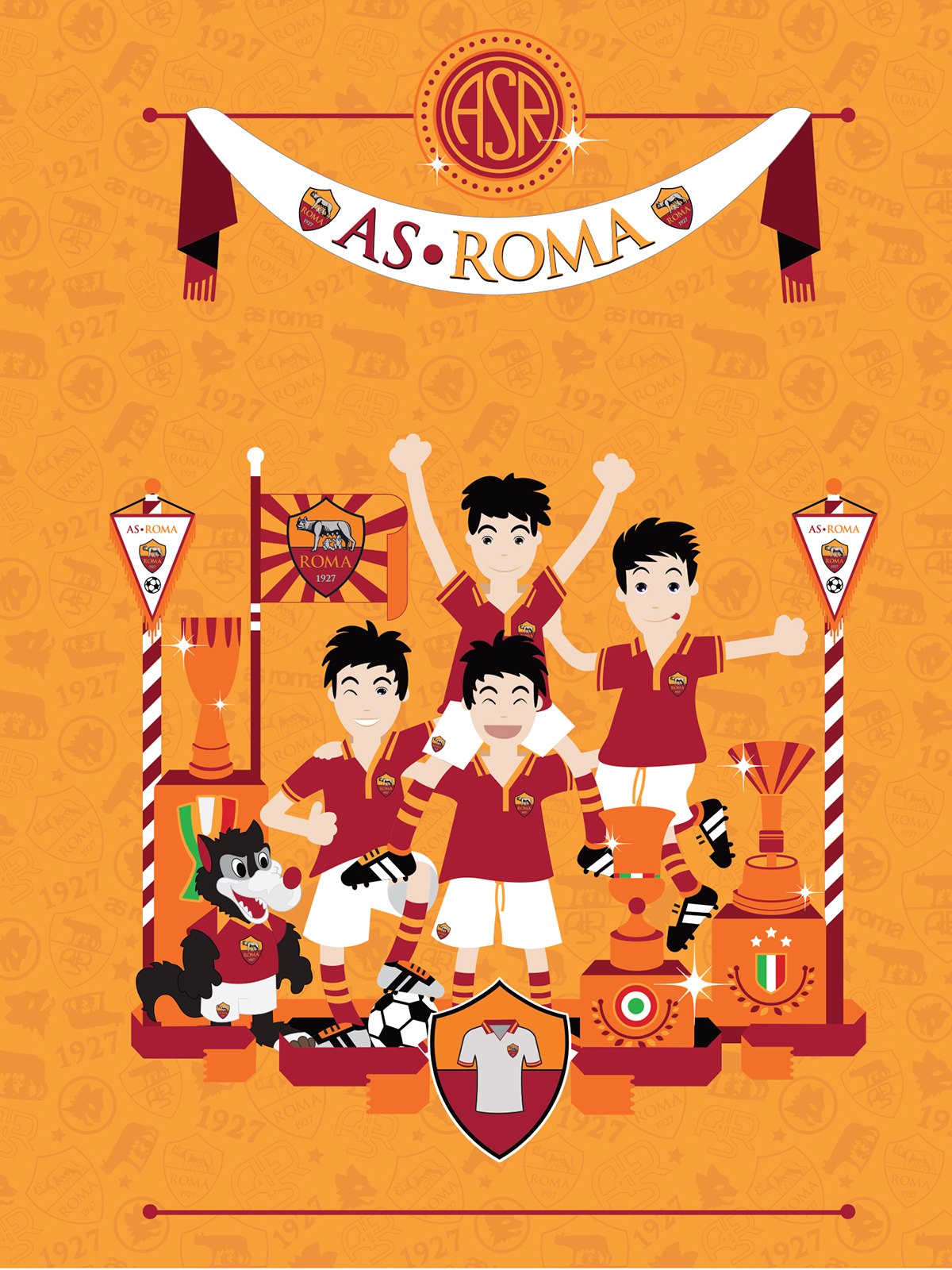 ILLUSTRATION  brand school roma agenda sport football as roma