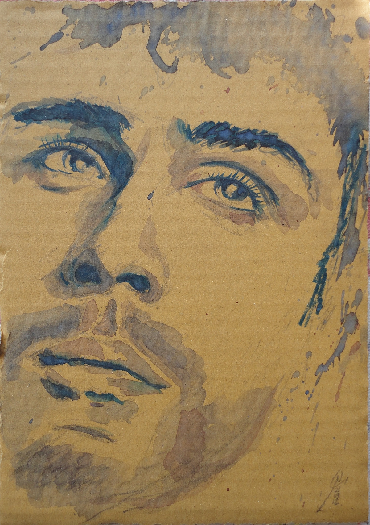 portrait face figure huile oil acrylique wood toile nicolas charon NCCP aquarelle man woman