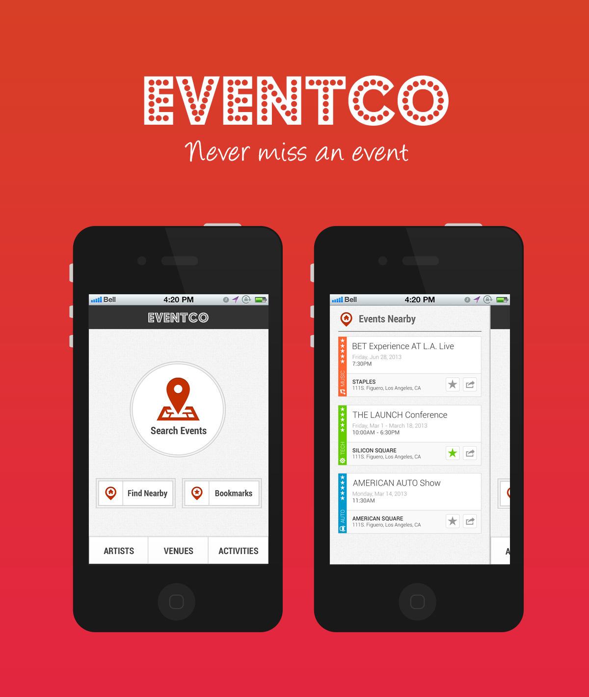 iphone ios app Event design tracking
