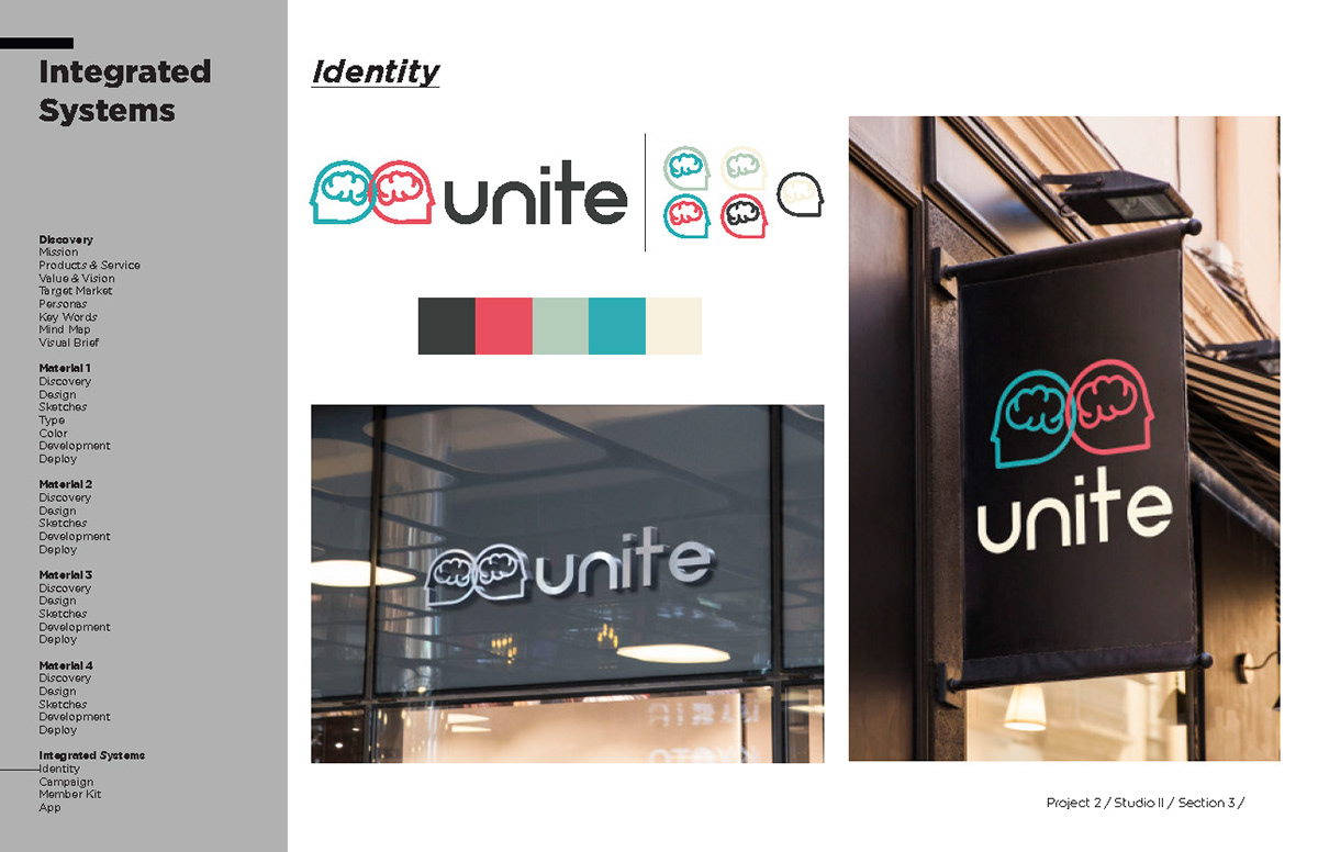 Unite branding  graphic design  brand identity SCAD dyslexia Studio II