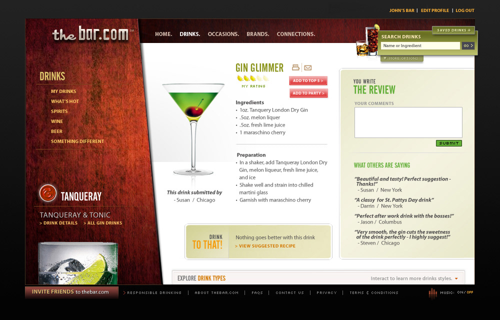 alcohol diageo Tequila Vodka Spirits rate Rum beer wine Website user interface ux site architecture