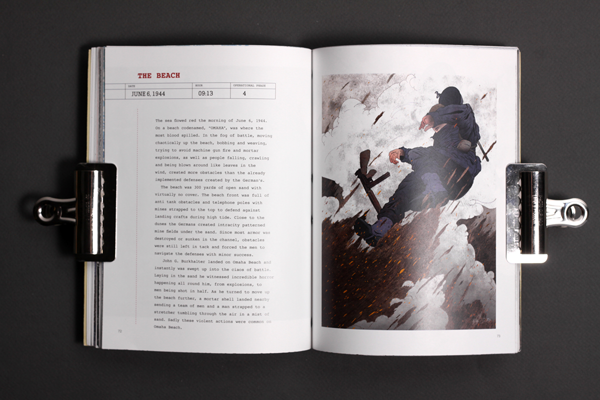WWII ILLUSTRATION  design dday book print narrative War typography   Drawing 