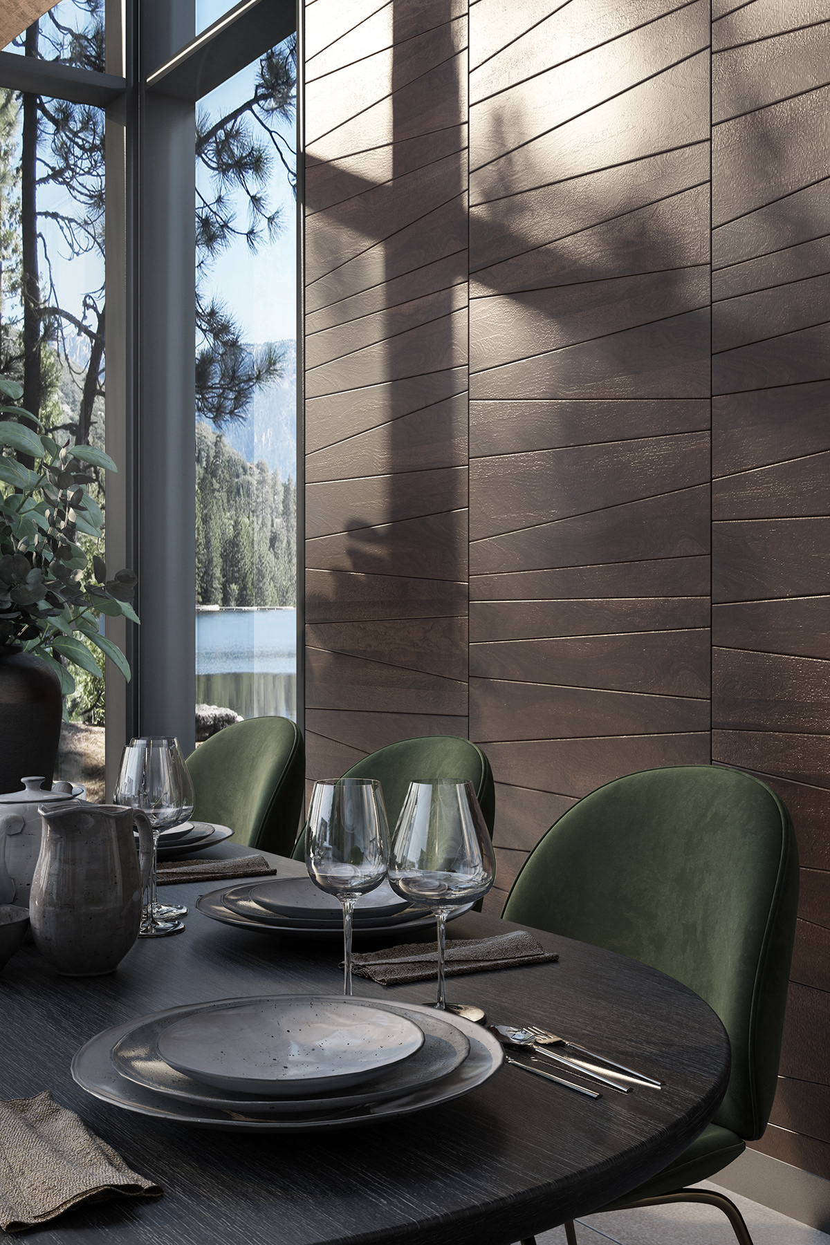 trapezium YourFoRest Interior Wood Panel design