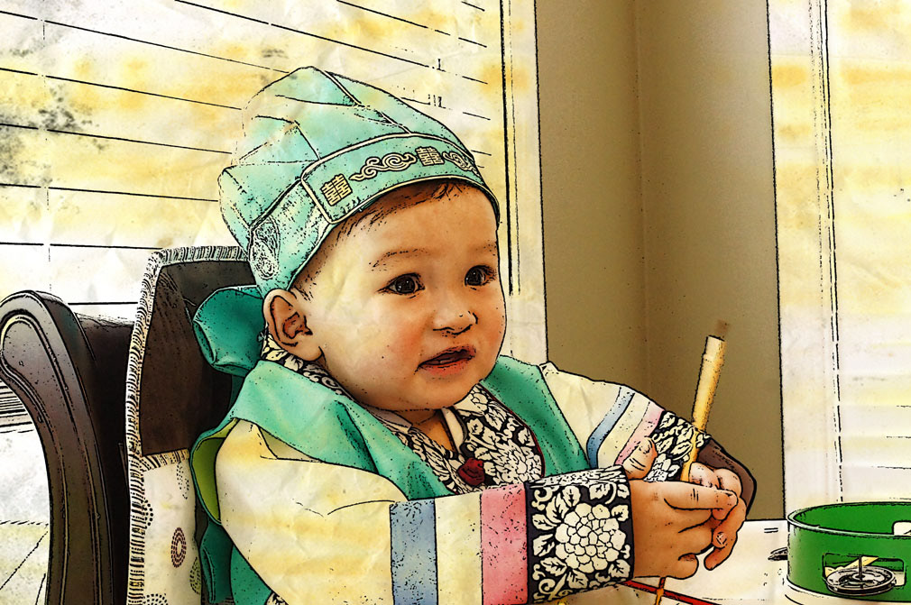 baby korean Korea Birthday toddler a-ha artist notebook paper photoshop layers cute light