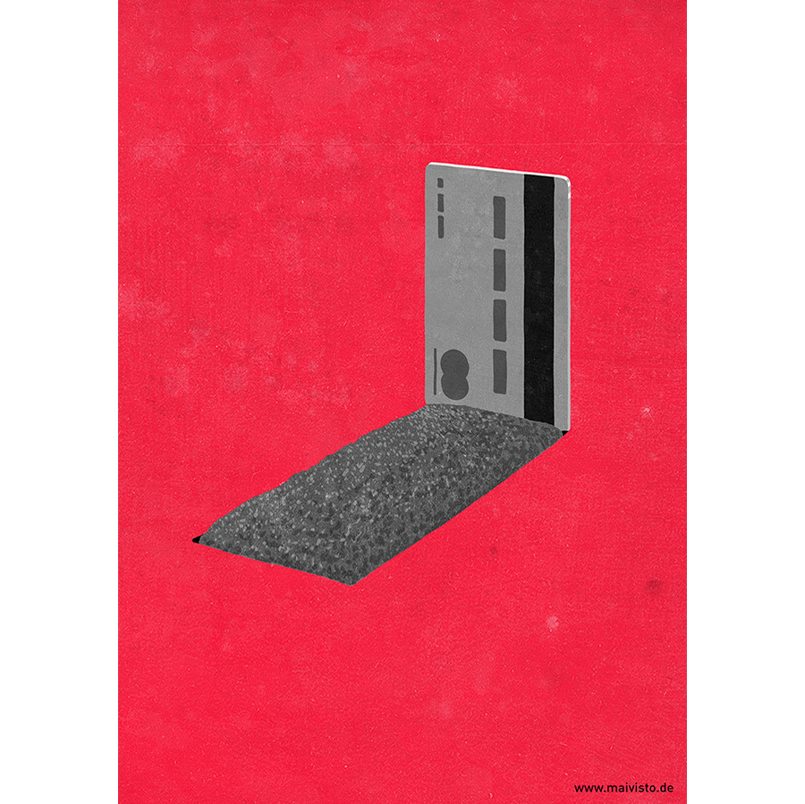 conceptual critical editorial handmade minimal minimalistic red social social media Street Art 