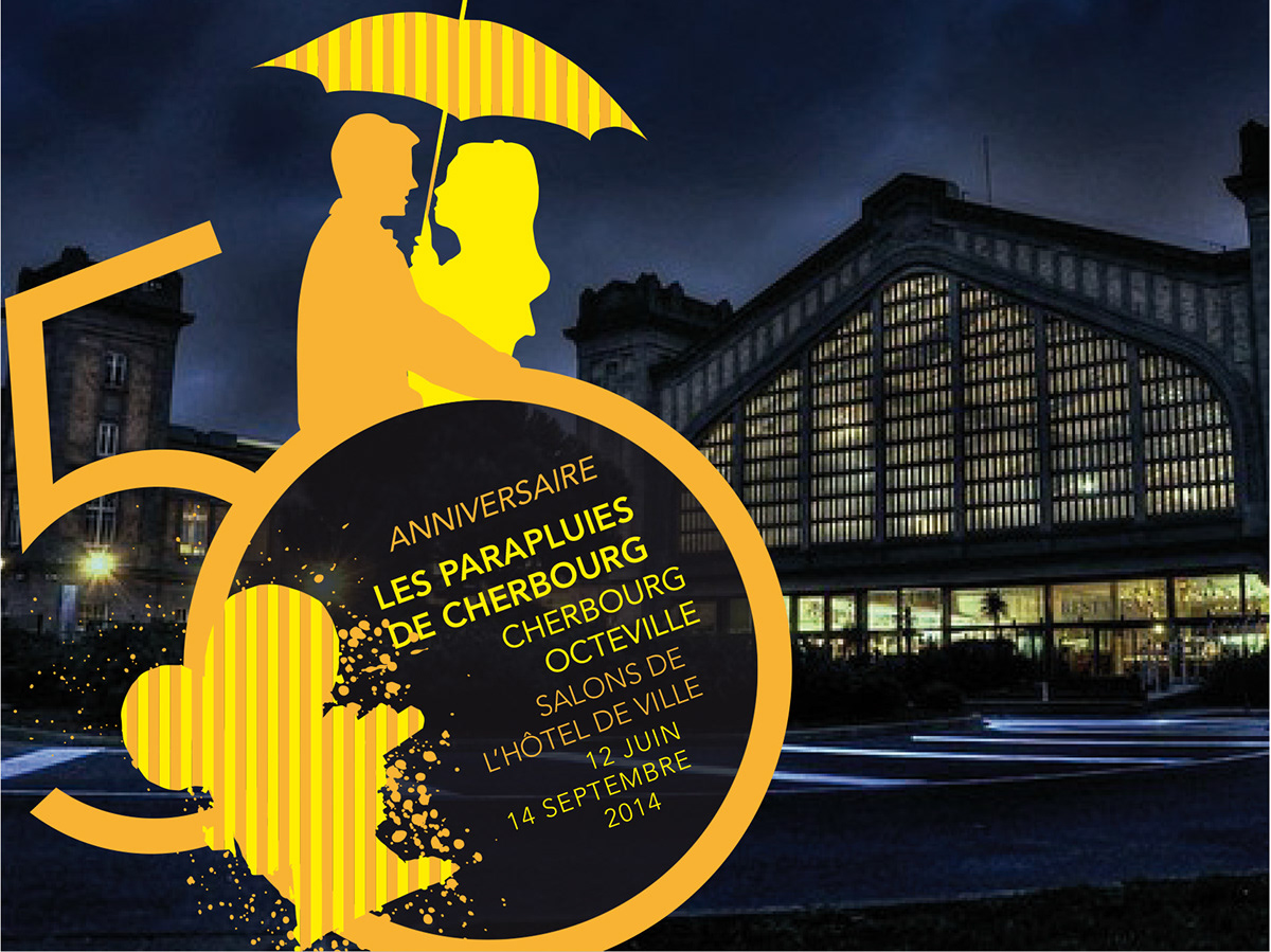 graphisme exposition retrospective musée Jacques Demy Demy parapluies Anniversaire parapluie Umbrella FILMOGRAPHIE Cherbourg Cinema 50 ans