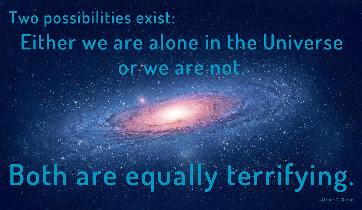 universe Clarke galaxy Andromeda quote aliens