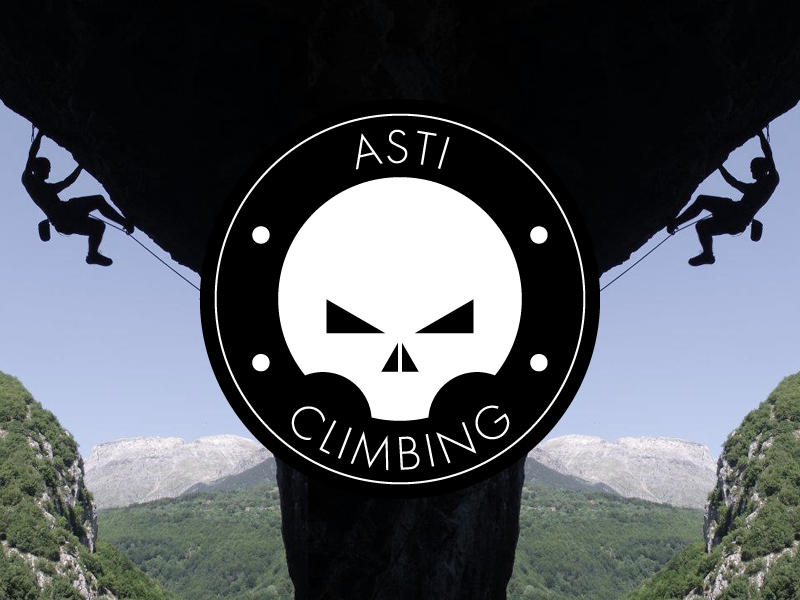 asti climbing logo minimal Logo Design identity teschio skull rock