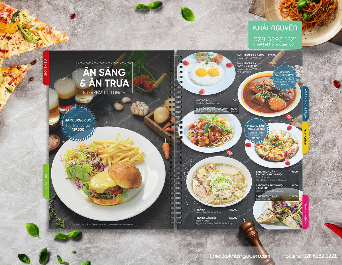 Chuyên in ấn menu, thực đơn cho quán ăn tại TPHCM.