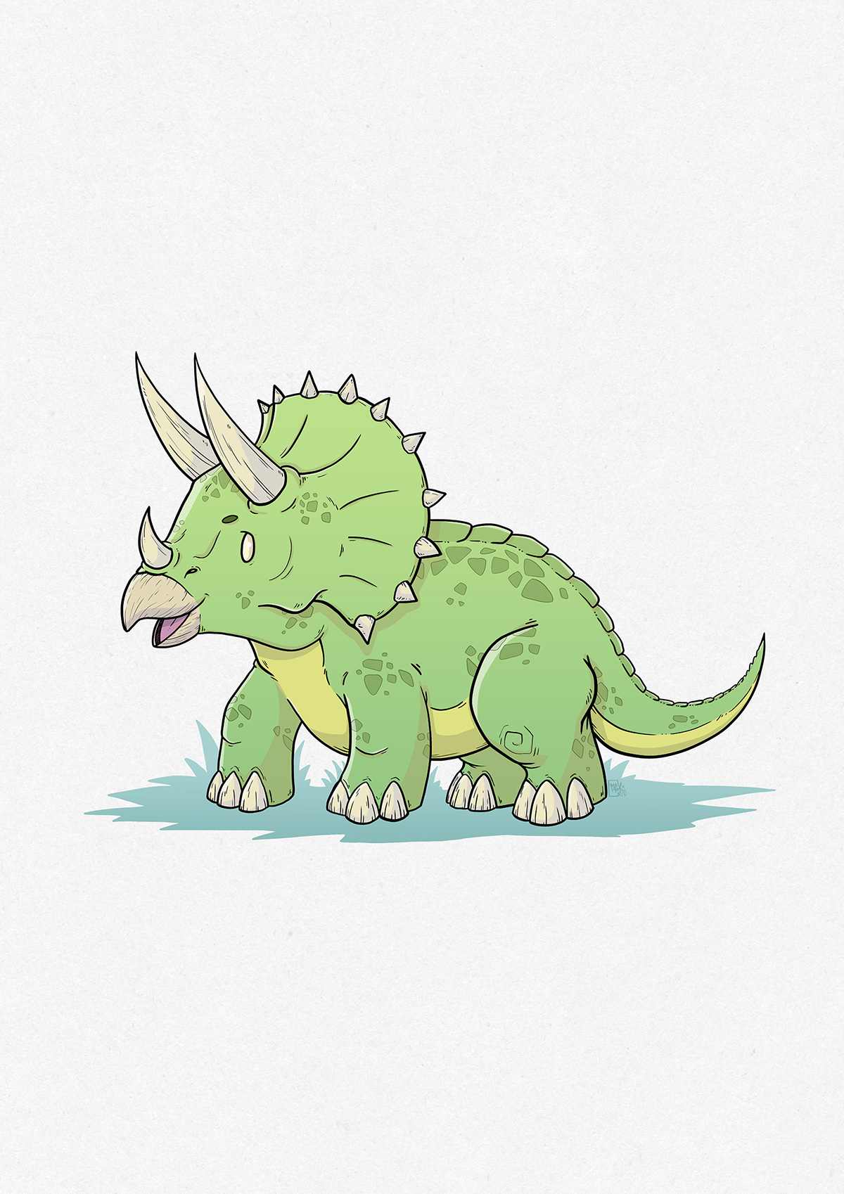 children children illustration Digital Art  digital illustration Dinosaur illustrasjon ILLUSTRATION  Illustrator Illustratør triceratops