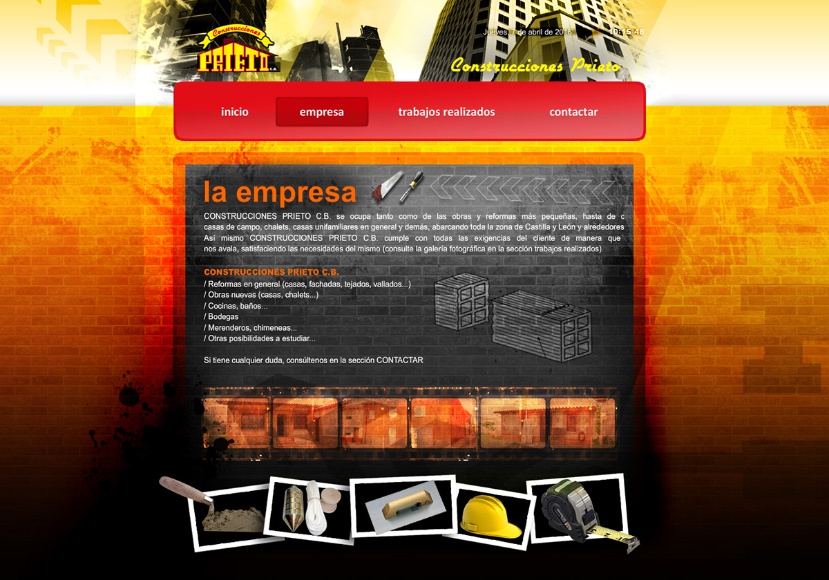 photoshop dreamweaver empresa construccion construction Diseño web Web Design  Web Flash