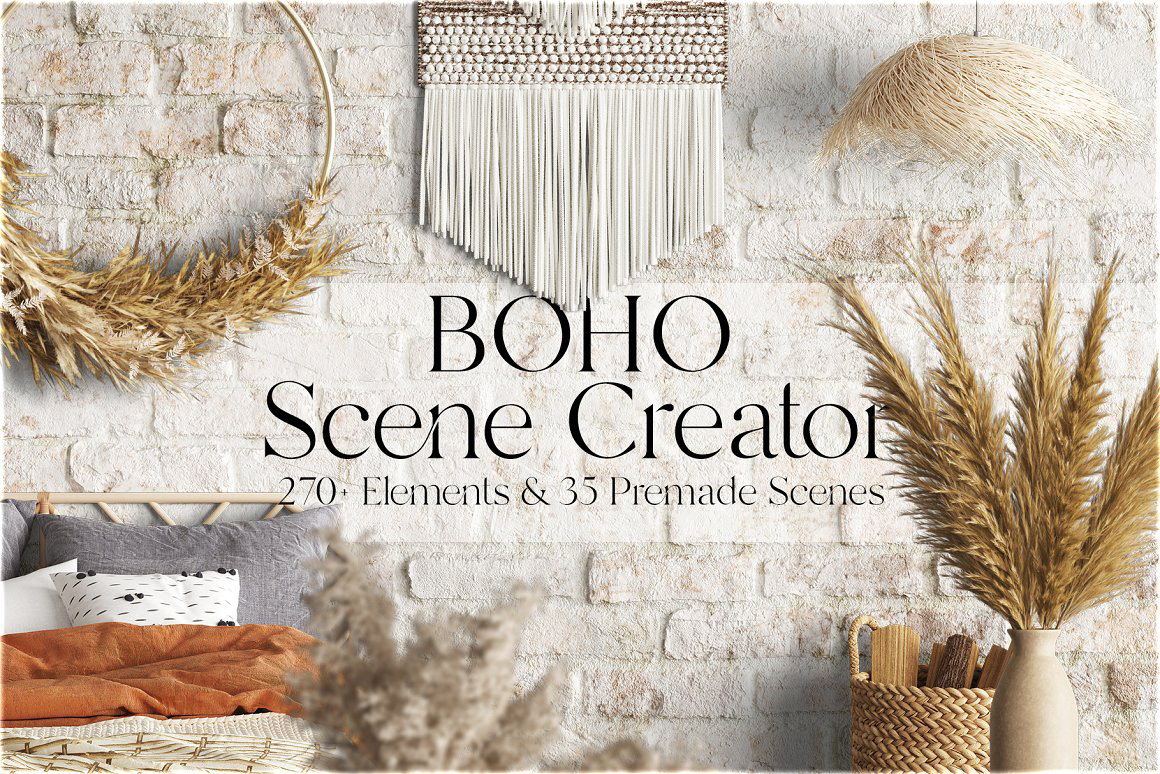 boho boho frame boho scene BOHO SCENE CREATOR boho style mock-up Mockup mockups psd template scene creator