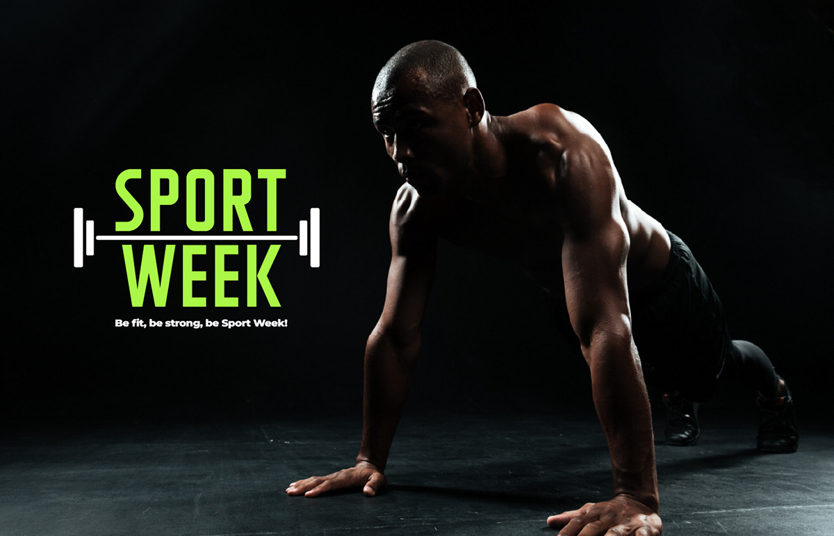sports week energy sportsman fitness power gym gym logo body identity
