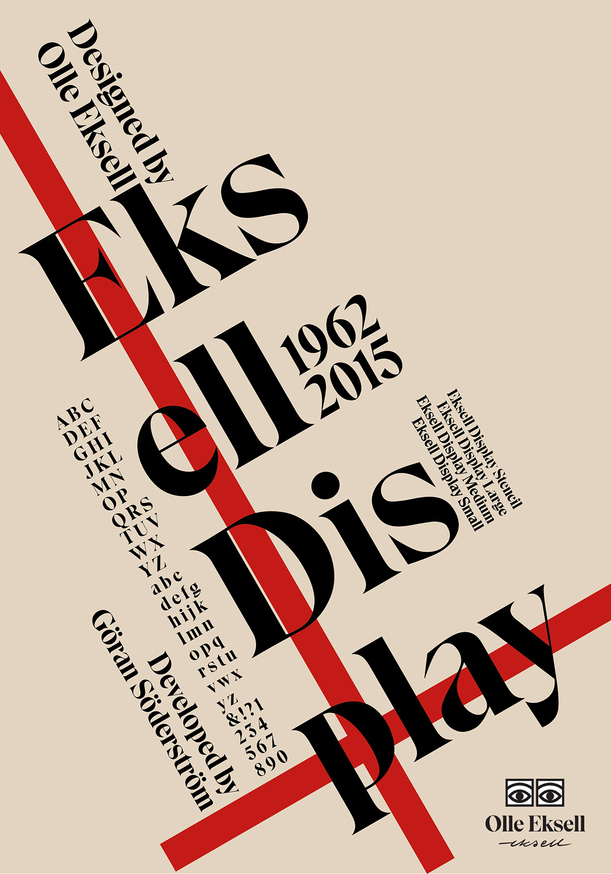 poster design adobe illustrator Typeface font typography   Poster Design Eksell Display olle eksell