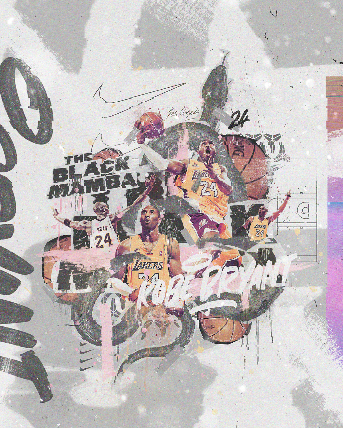 graphic design  collage design NBA Kobe Bryant typography   Digital Art  art ILLUSTRATION  branding 