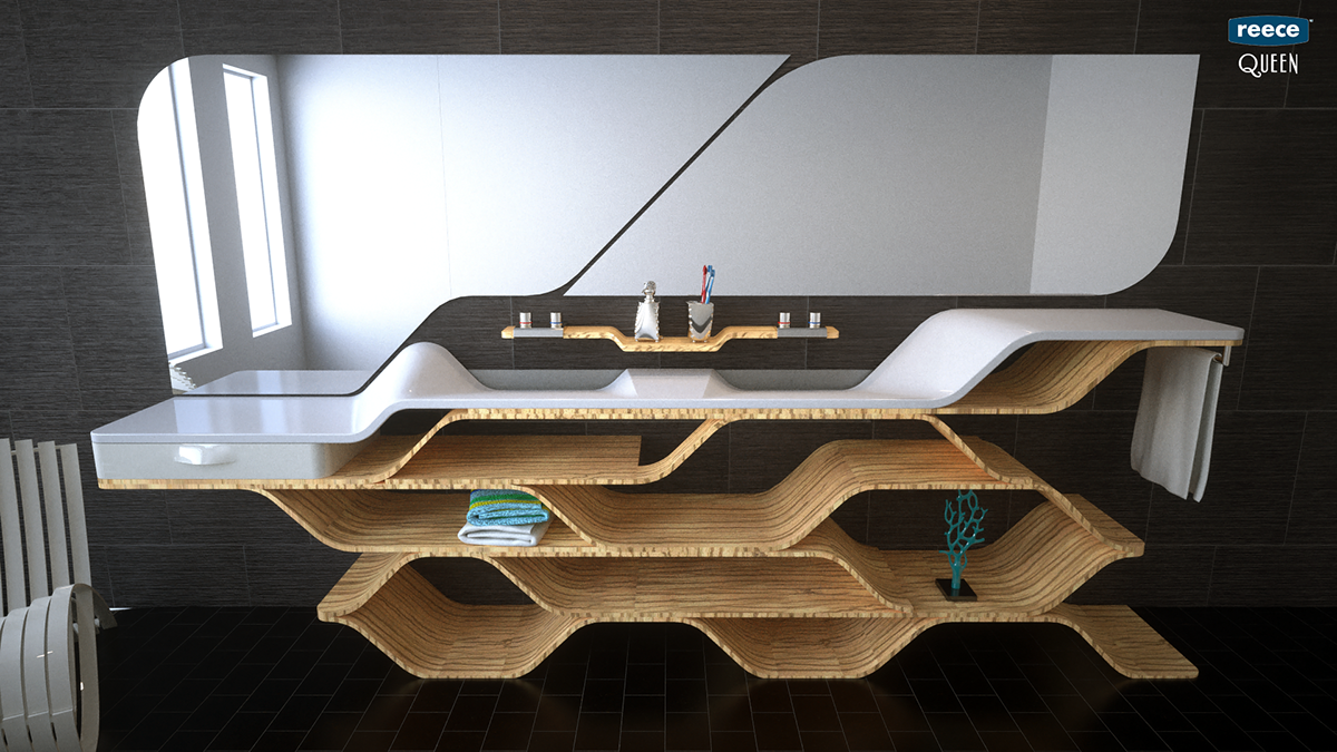 bia bathroom Interior design 3D vanity Sink furniture