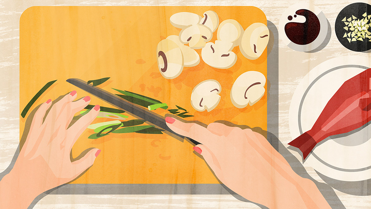 food illustration storyboard