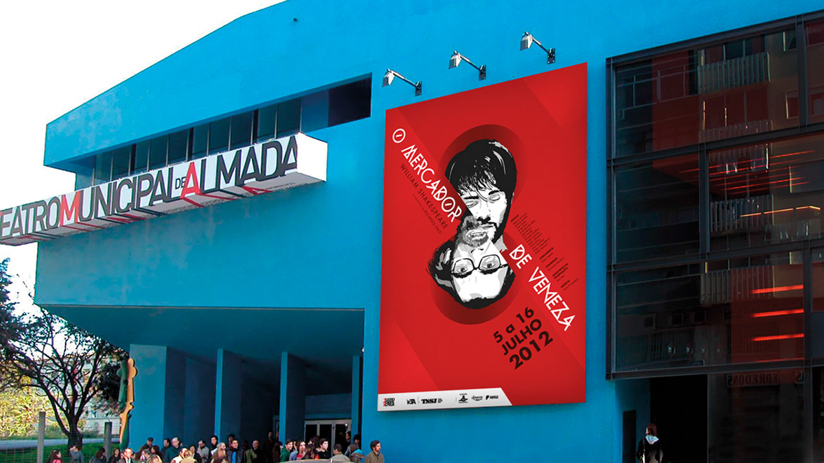 teatro cultural poster design duality Theatre mupi ticket Outdoor banners