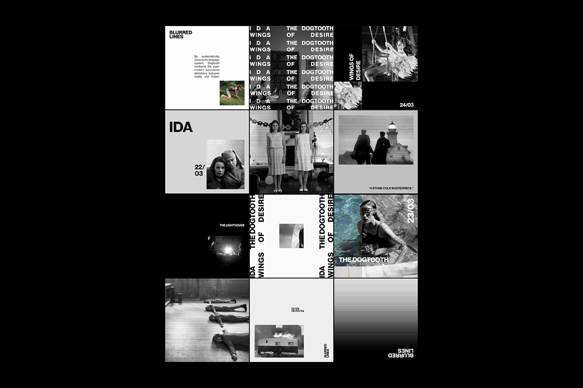 film festival visual identity brand identity branding  Cinema festival halftone black and white poster Film  