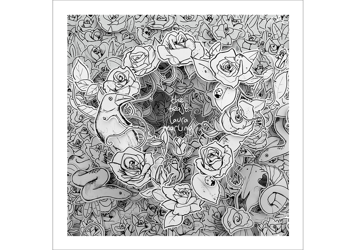 secret 7 vinyl Album Nature rose crow snakes thorns 3D papercut