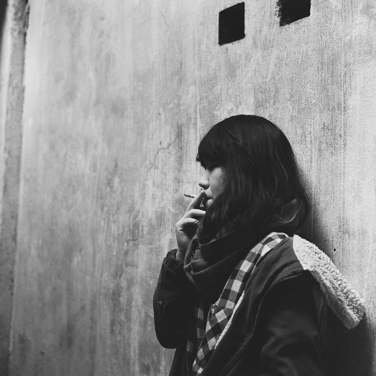 negative film Analogue analog medium format square format  black white  classic rolleiflex hanoi vietnam smoking smoke cigarette
