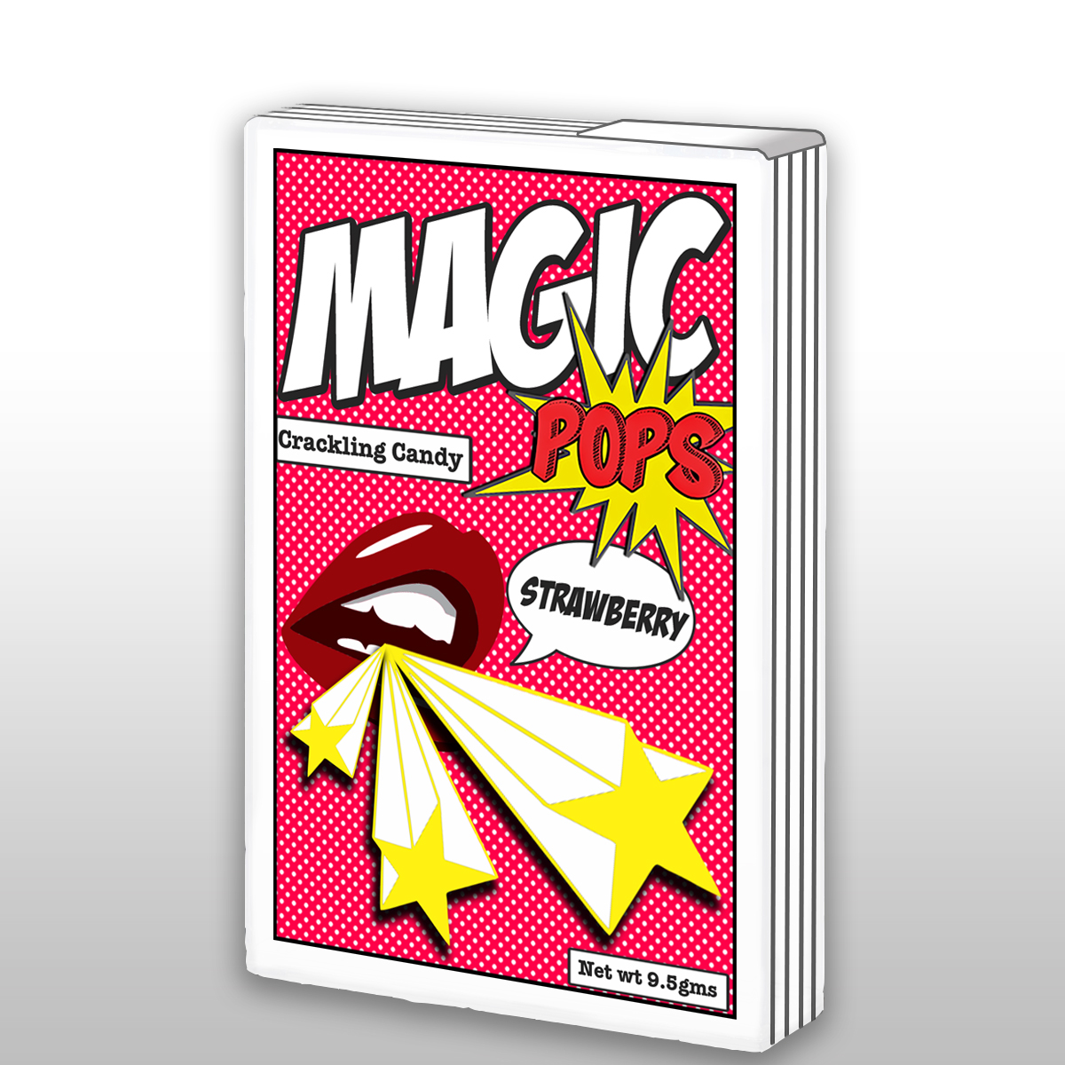 Pop rocks magic pops crackling candy rebranding Pop Art comic art