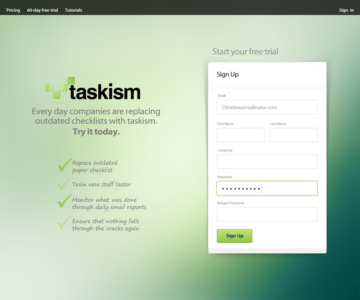 taskmanagement UserInterface Webdesign