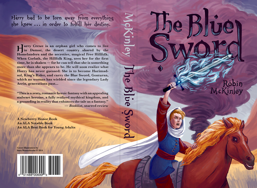 book cover design cover design book the blue sword SCAD fantasy horse action girl