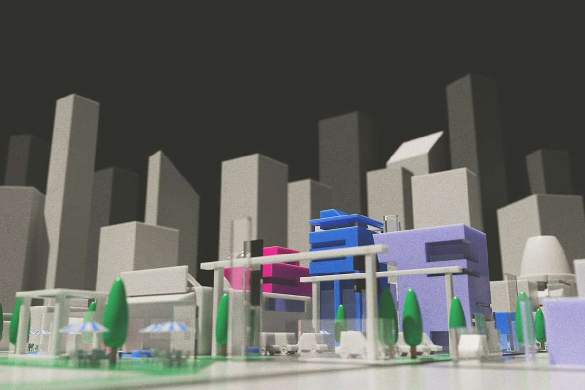 3D 3d art 3d render c4d cinema 4d city downtown model redshift Urban
