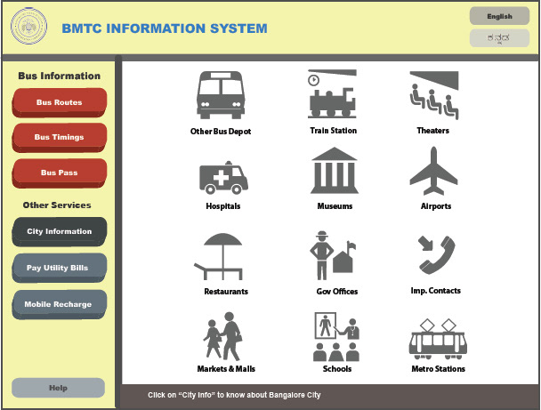 bus information system Kiosk Screen Design UI