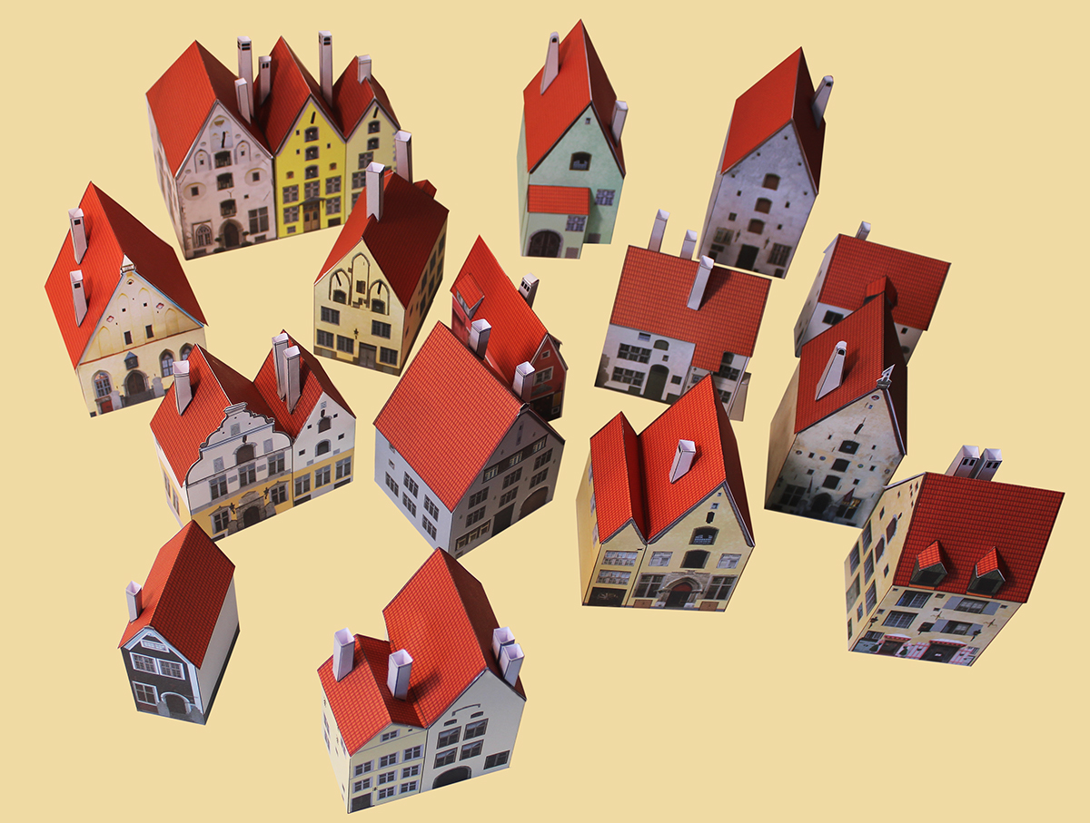 3D childrens`s book arhitecture history paper model folding illustration p