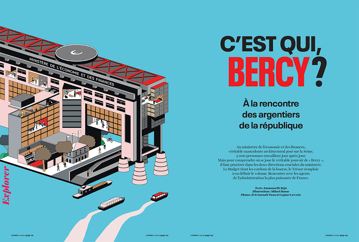 Bercy couverture ILLUSTRATION  la croix magazine ministre Paris