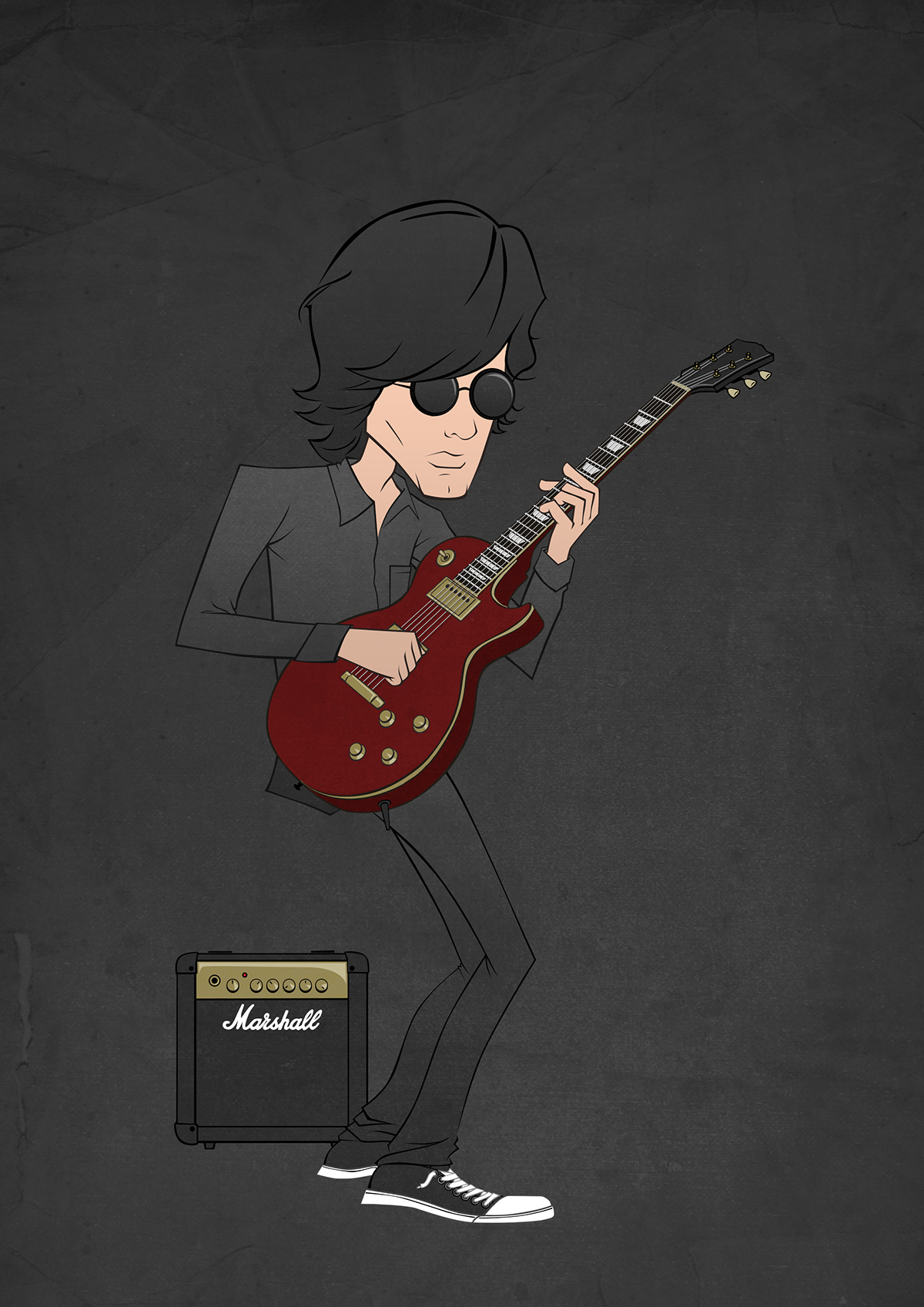 caricatura Ilustração ilustrator desenho design art arts arte rock Roll guitar color sound