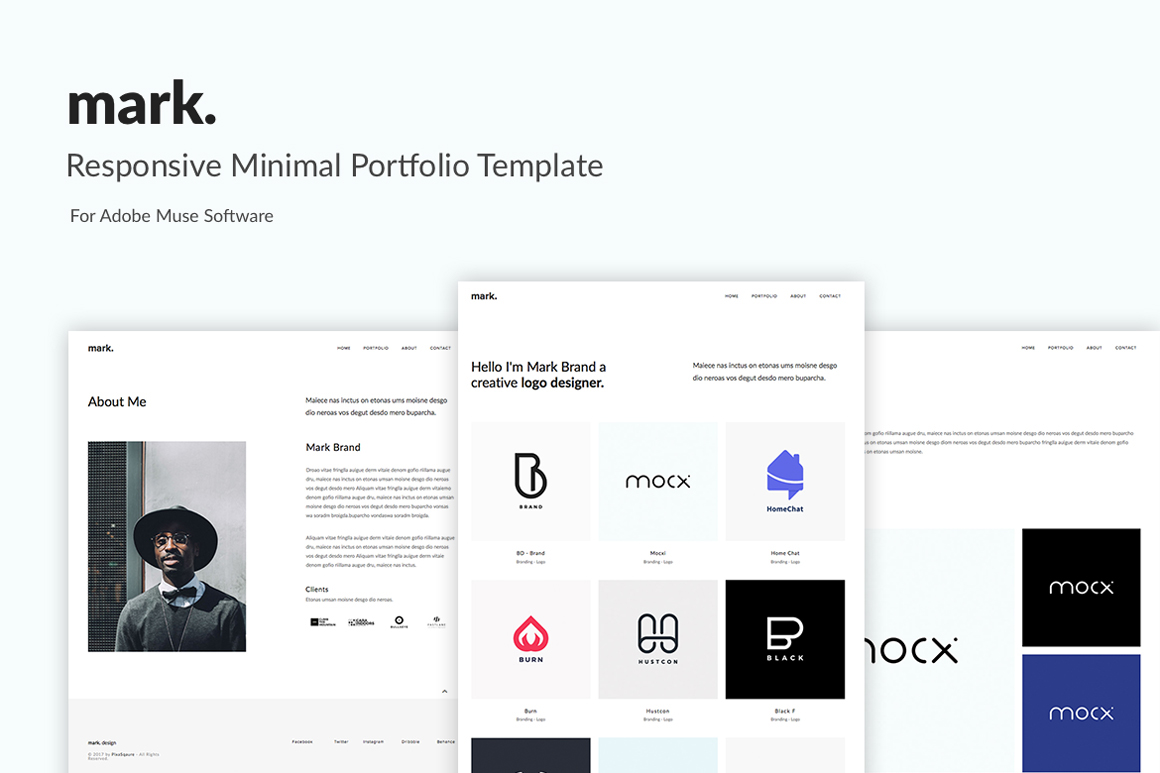 template Website design portfolio adobe muse HTML wordpress bootstrap creative minimal
