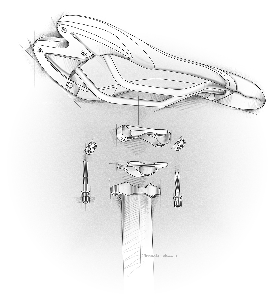 Bicycle technical illustration cutaway Exploded view Bike sketch technical drawing technical Technology line