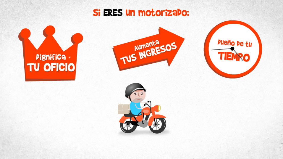 motorizado infographics 2D Animation cartoon biker