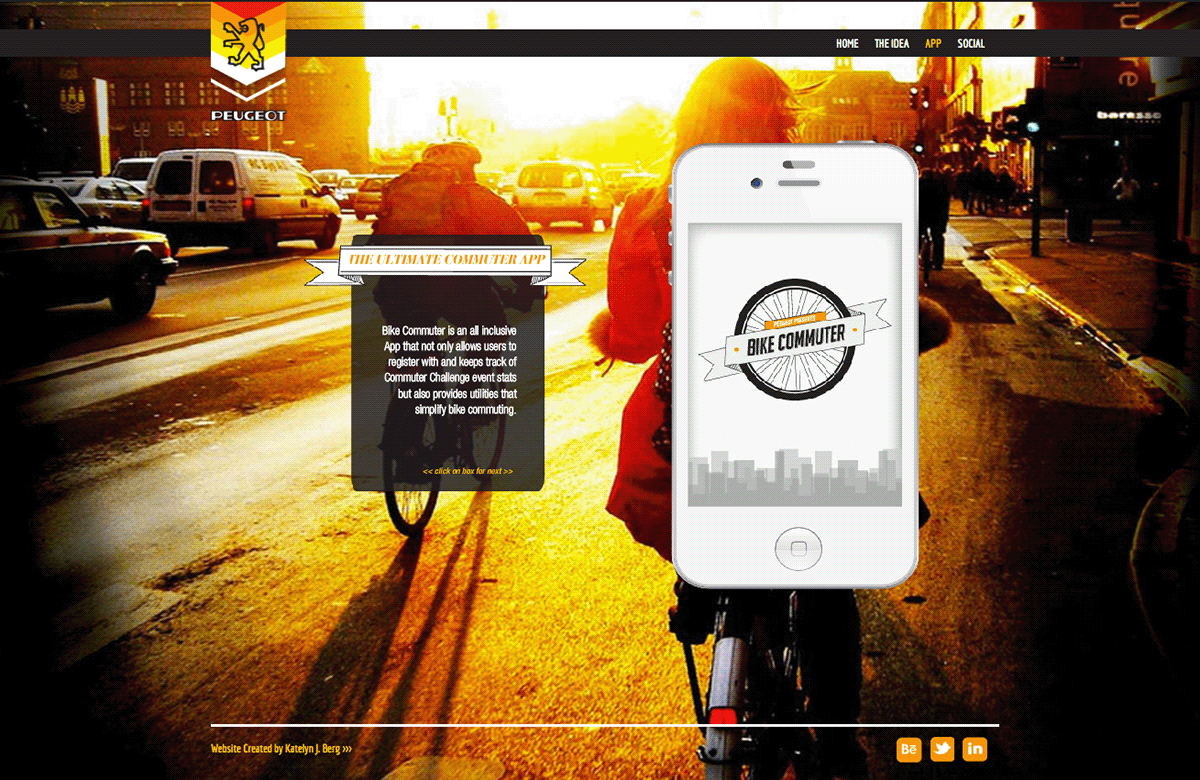 Bike PEUGEOT Young lions Flash app design commuting transportation Event