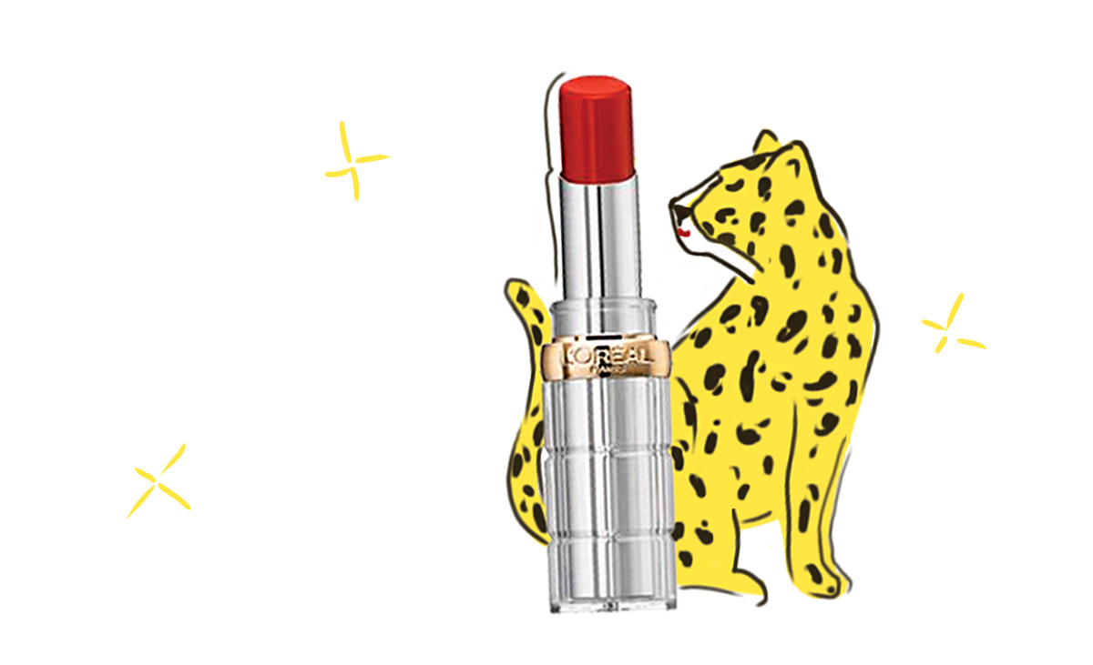 sticker collage ILLUSTRATION  cosmetics Paris makeup leopard package brand pattern