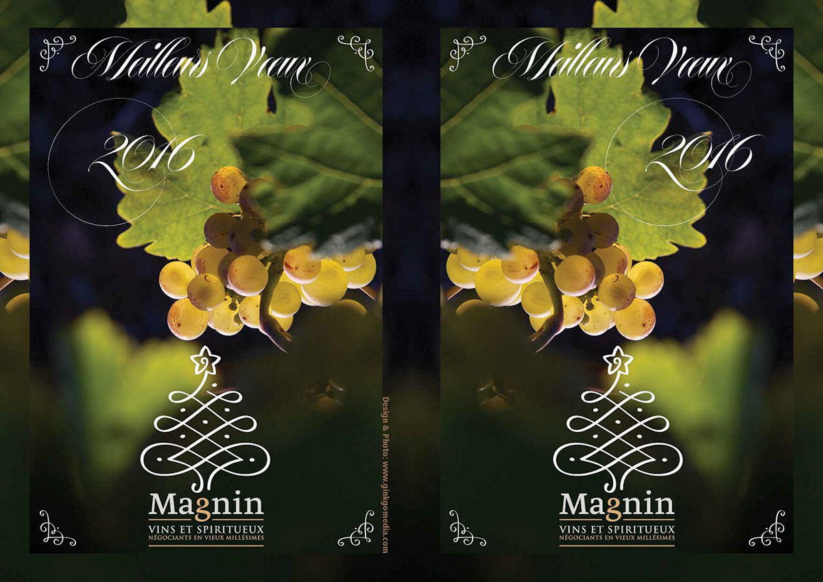 wine illustrations postcard Season Greetings menu