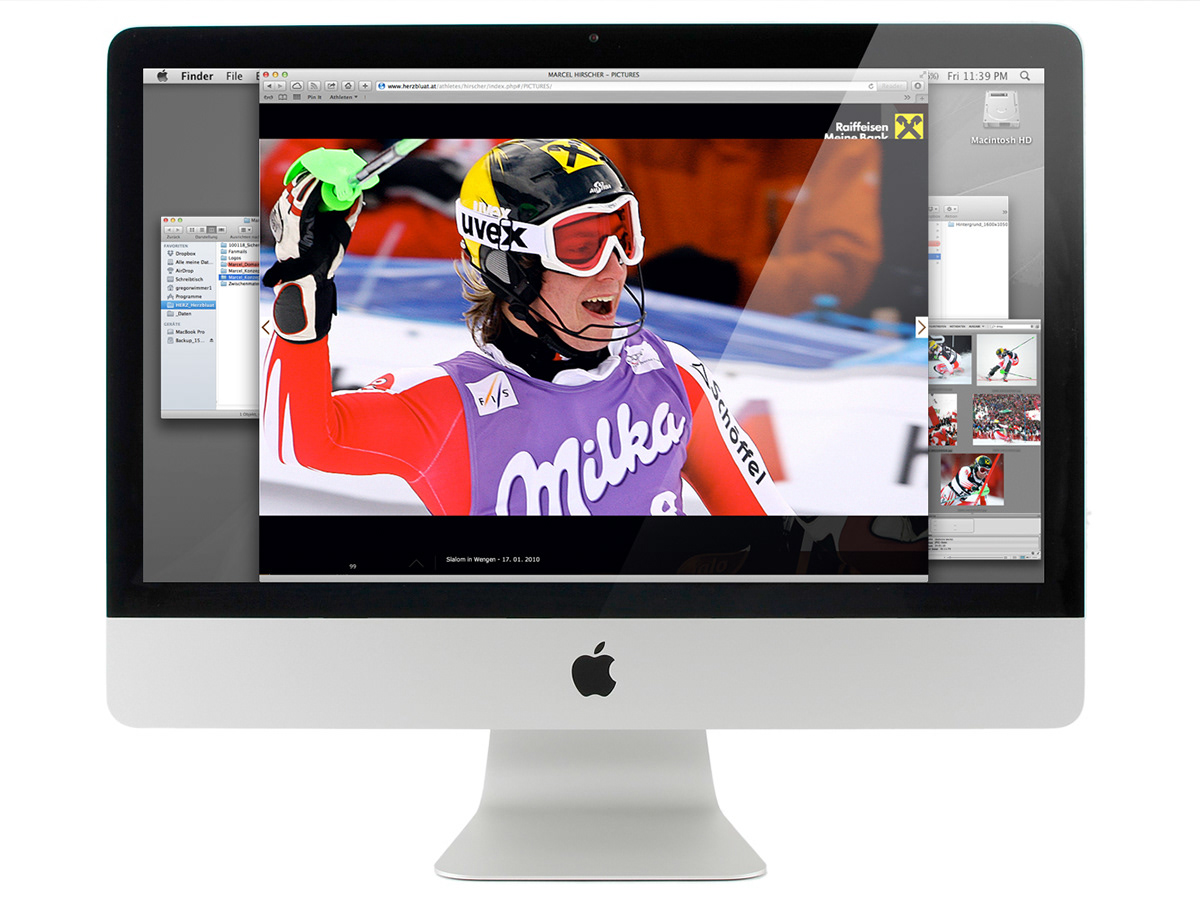 Marcel Hirscher Website Webdesign Redaktion Weltmeister Weltcup Gesamtsieger Layout Programmierung Gestaltung Ski Rennläufer Bildbearbeitung